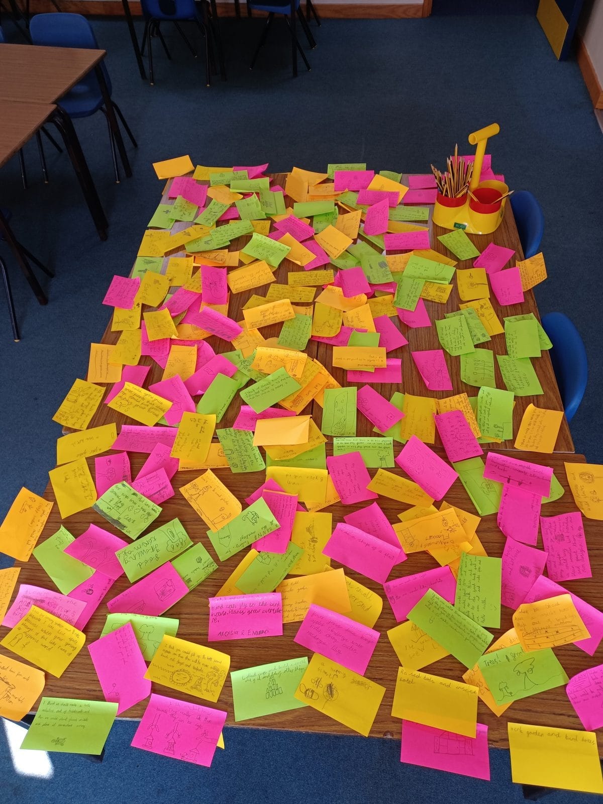 St Walburga’s pupil post-it notes St Walburga's pupil post it notes