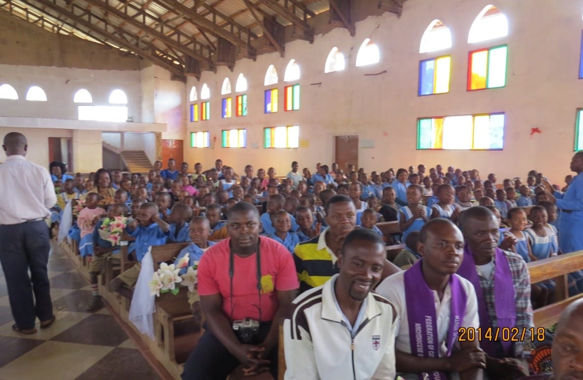 StPeterStPaulChurchNdop-feb14-2 Photo of members of the congregation of a church in Bamenda.