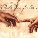 Man-in-our-image-150×150 Two hands almost touching.