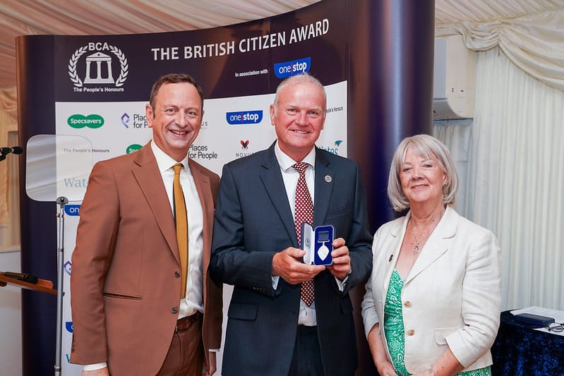 A picture of Russel Fairman while been honoured with a BCA