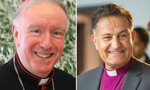 TwoPortsmouthBishops A compilation of a picture with both The Rt Rev Bishop Philip, the Catholic Bishop of Portsmouth, The Rt Rev Jonathan Frost, Church of England Bishop of Portsmouth.